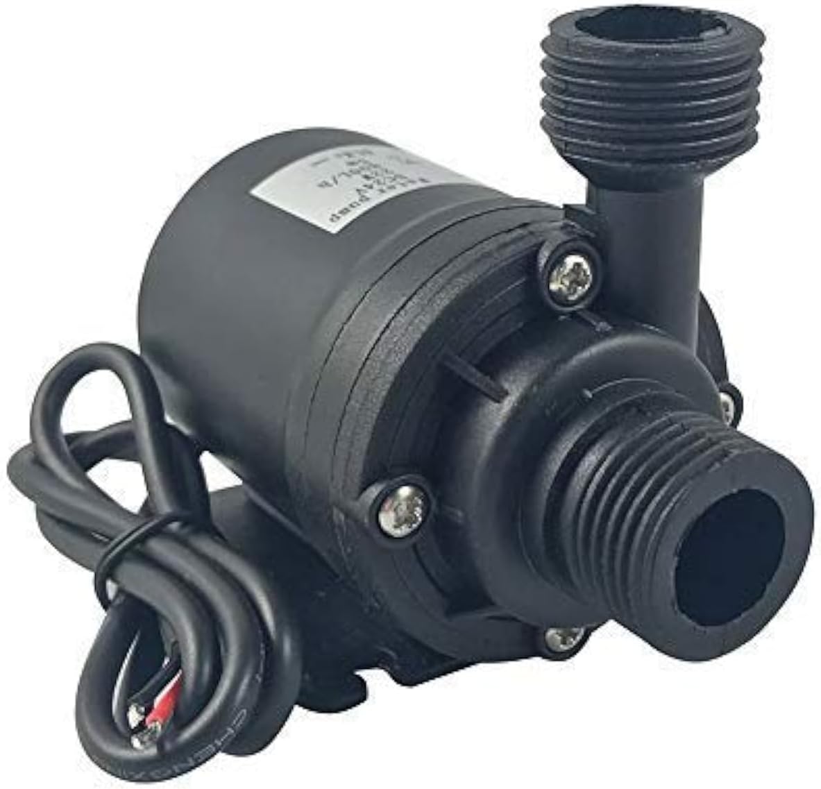 ZAOJIAO DC 12V Brushless Water Pump 1/2'' Male Thread Centrifugal Submersible Pump 800L/H 210GPH 4M/13ft for Fountain Solar Panel Pond Aquarium Water Circulation System Black