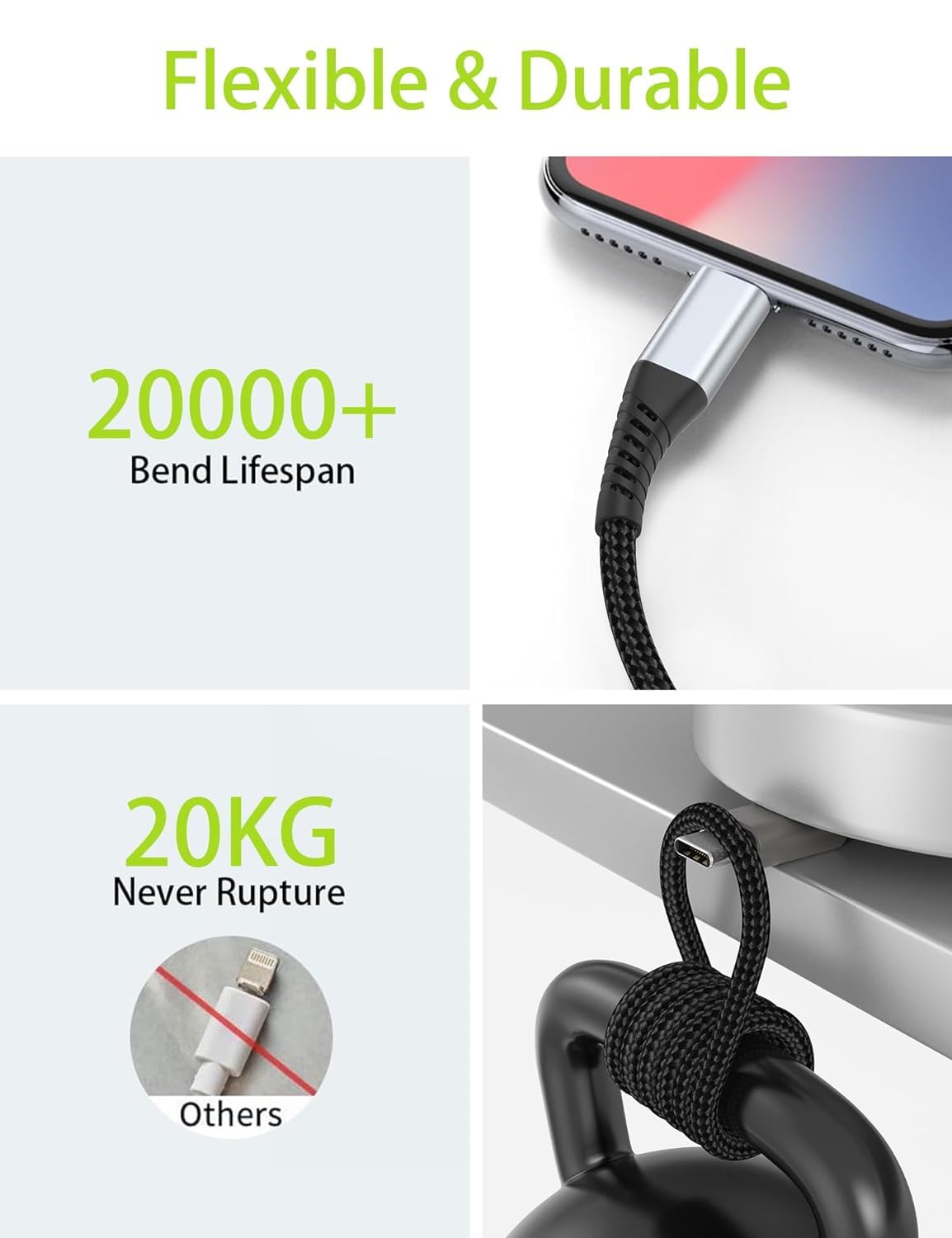 Lot de 3 câbles USB C vers Lightning de 0,9 m pour iPhone, certifiés MFi, câble PD à charge rapide pour Apple iPhone 14, 13, 12, 11 Pro Max, XS, 8, 7, 6, 5 Plus, iPad Air Mini