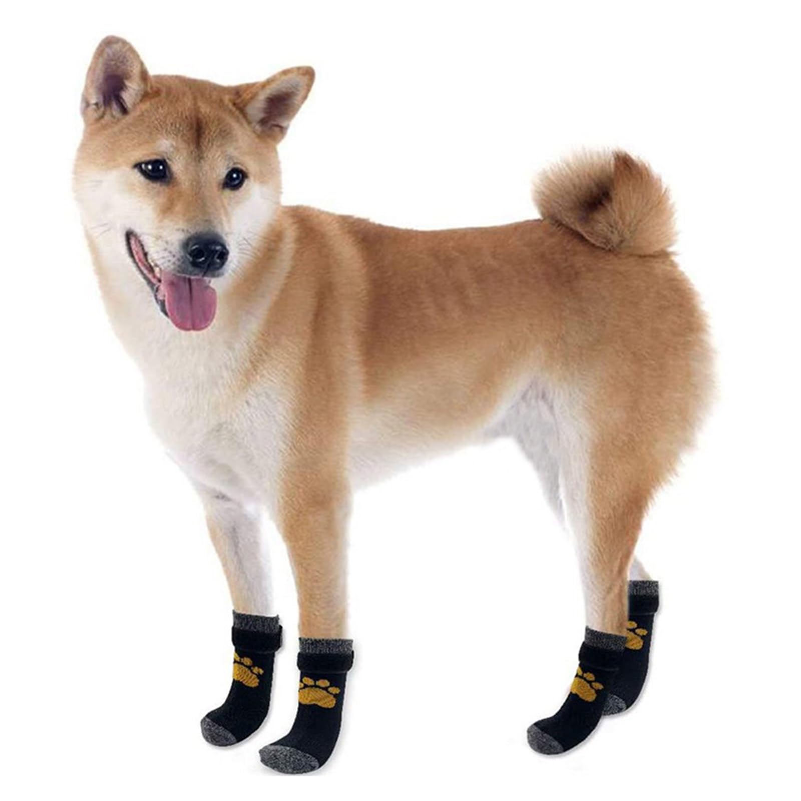 Calzini Antiscivolo per Cani con Cinghie Regolabili Protezioni per Zampe di Cane con Impugnature per Evitare Che Le Scarpe del Cane Lecchino O Scivolino,Nero,L