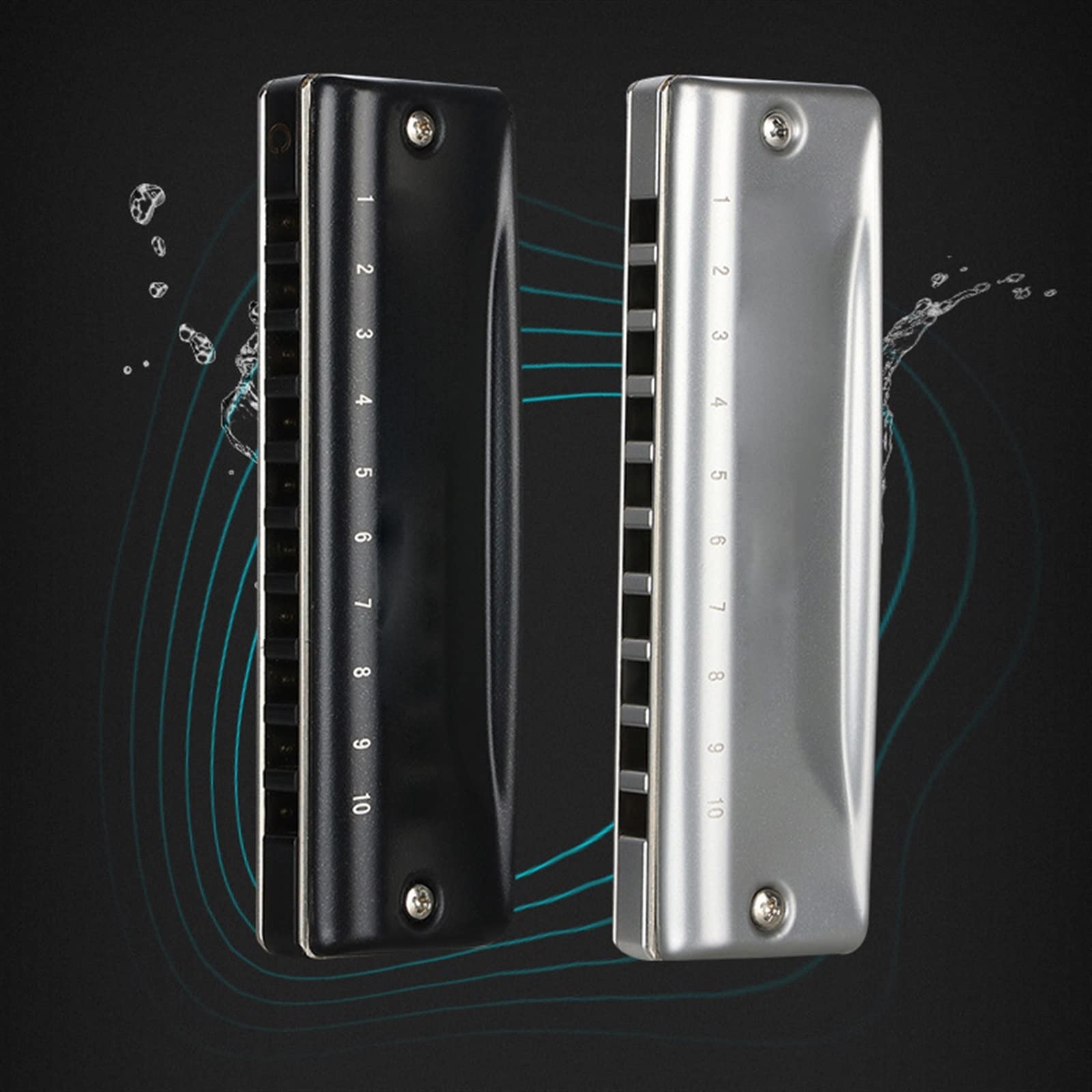 Armonica A 10 Fori in Chiave C per Principianti Professionisti Adulti Che Suonano L'armonica Armonica per Principianti (Color : Gray B Tone)