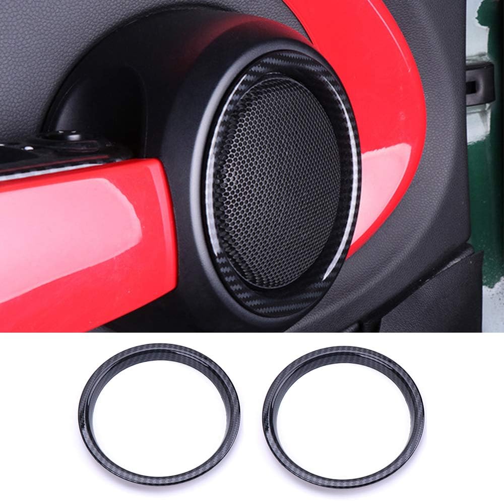 Heinmo Carbon Fiber Car Door Speaker Sound Frame Cover Trim 1 Pair for Cooper F55 F56 F57