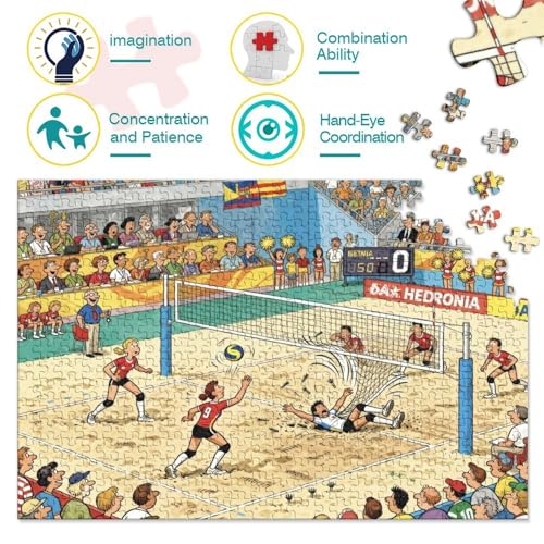 Puzzle de madera de 1000 piezas premium e impermeable de voleibol de playa 3