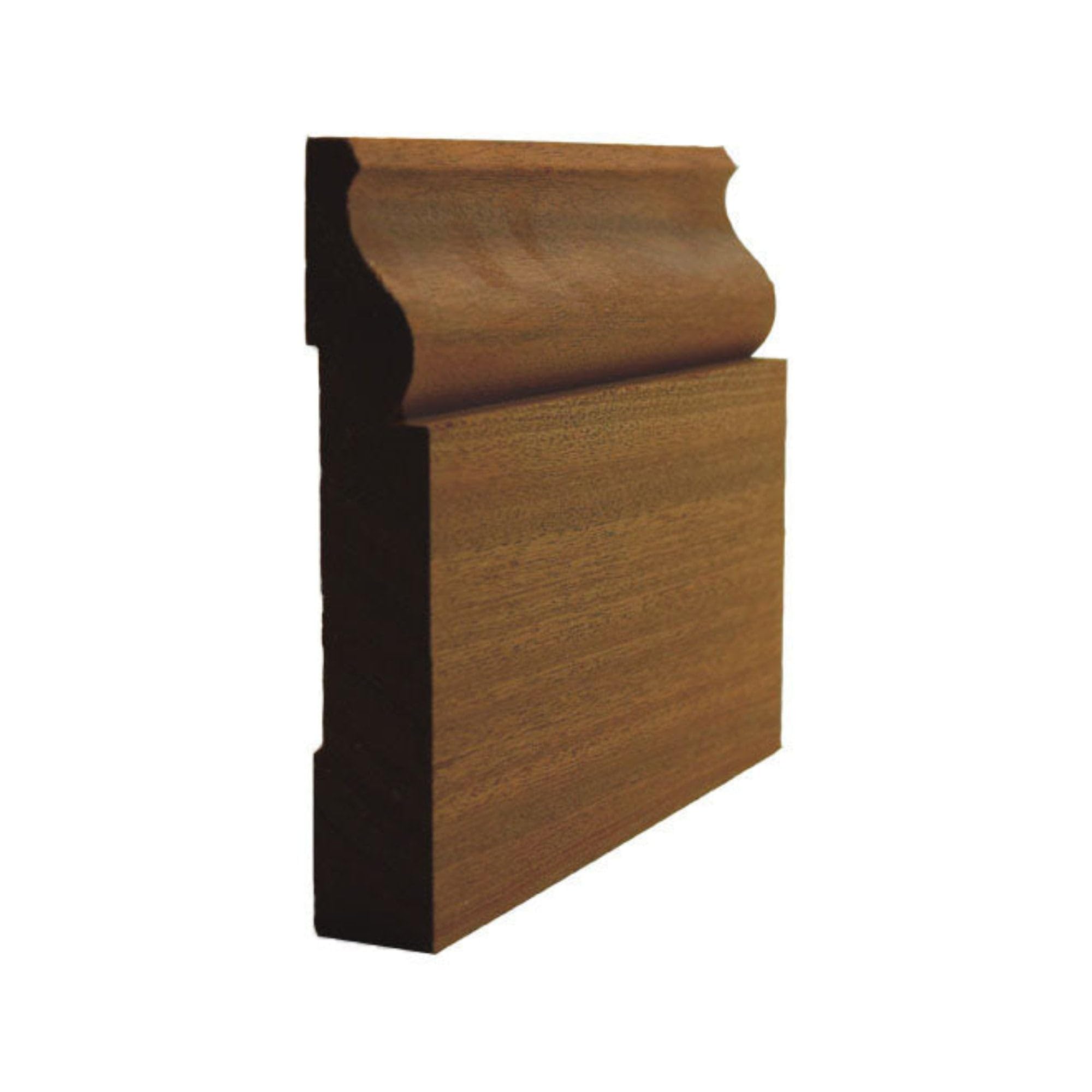 EWBB11 Kolonialna listwa przypodłogowa 10 cm wysokości x 1,7 cm formowanie. Niedokończona, mahoń Sapele, 239 cm