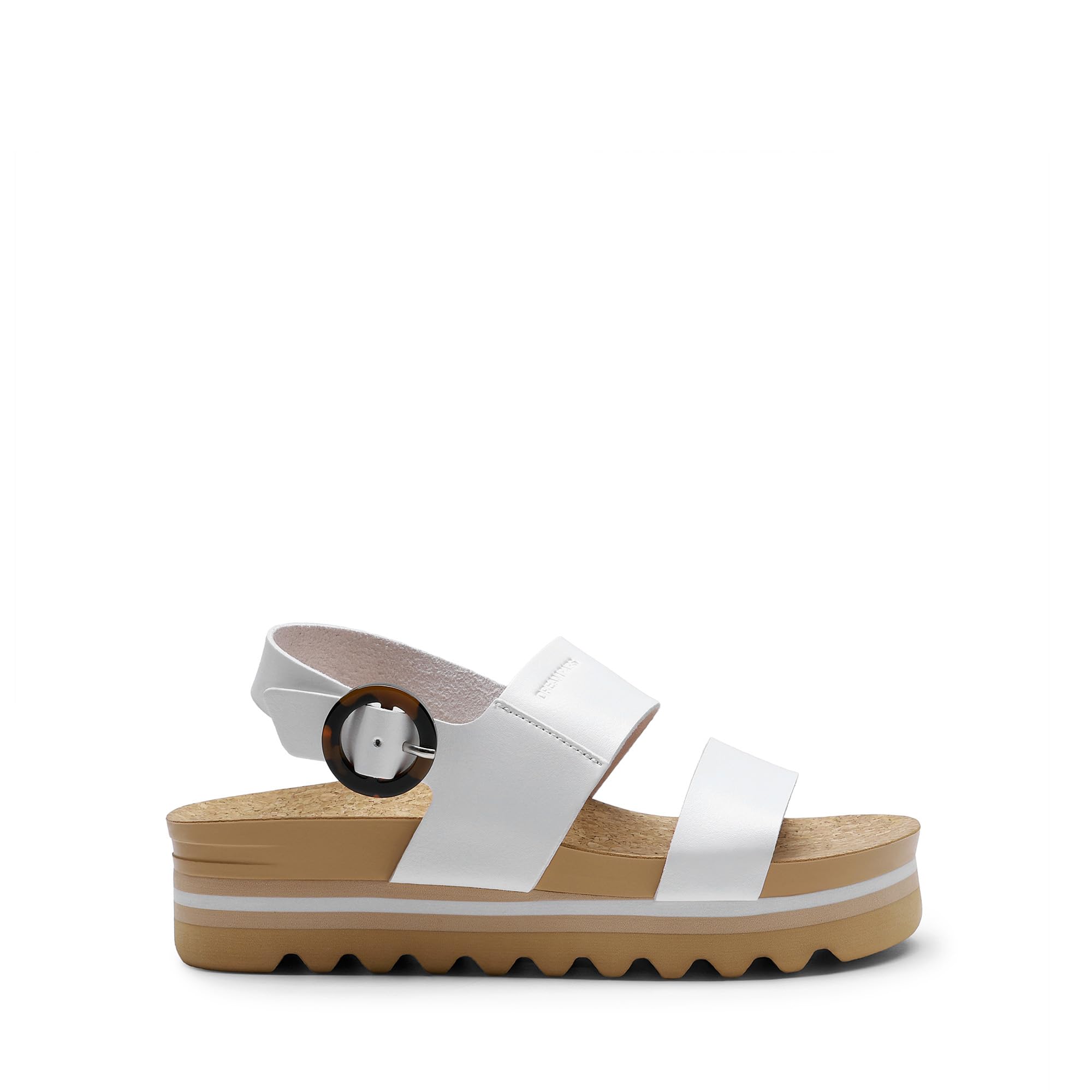 DREAM PAIRS Sandali ortopedici da donna con piattaforma di supporto per arco plantare, comodi, soletta in sughero, zeppe basse, sandali piatti estivi con fibbia carina, zeppe per la spiaggia