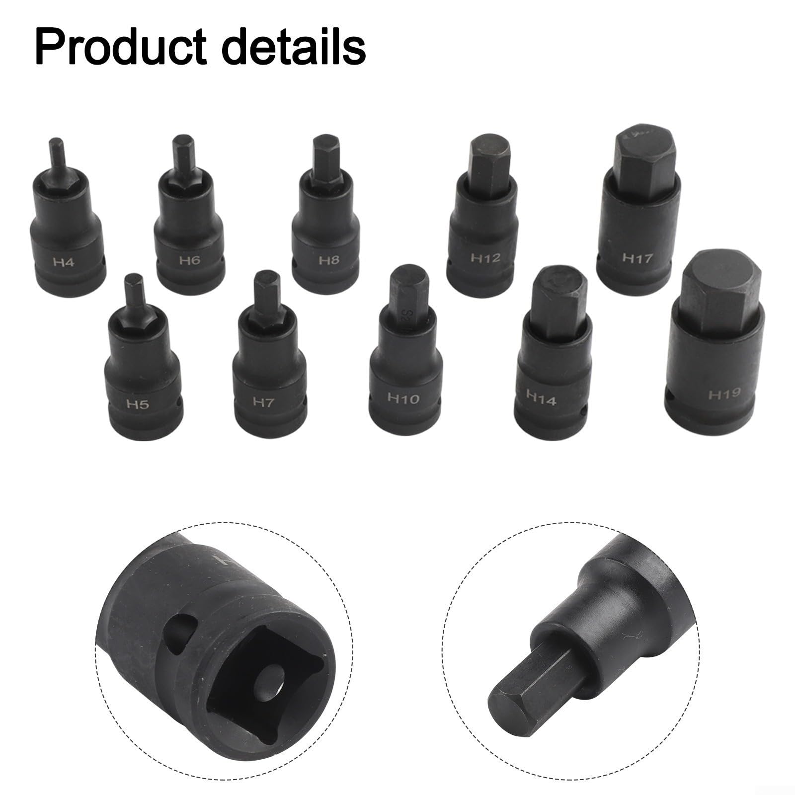 Adattatore Presa 1/2 Pollice Hex H4-H19 Acciaio