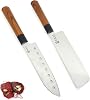 SurLaz Professional Japans Chef Knife Set 2-Piece Santaku Nakiri Chef Knife