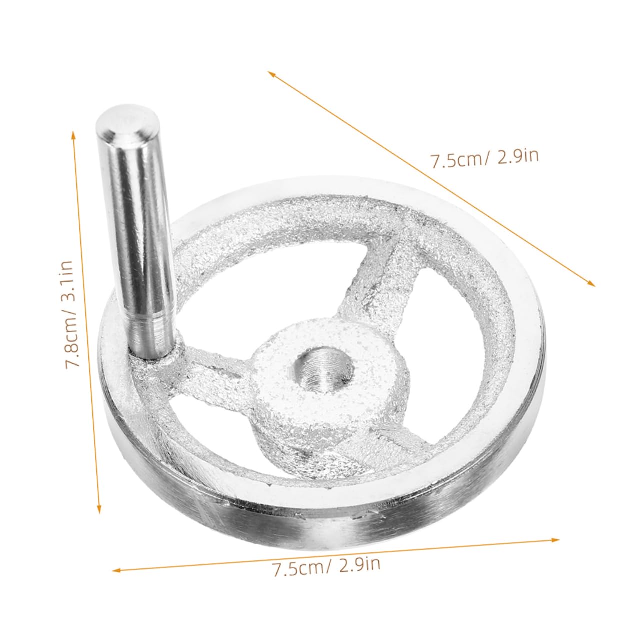 FUNOMOCYA 2pcs Hand Wheel Hand Crank Revolving Wheel Handwheel for Milling Machine Handle for Lathe Handle for Crank Lathe Handwheel Revolving Knob Handle Crank Handle Carbon Steel Silver