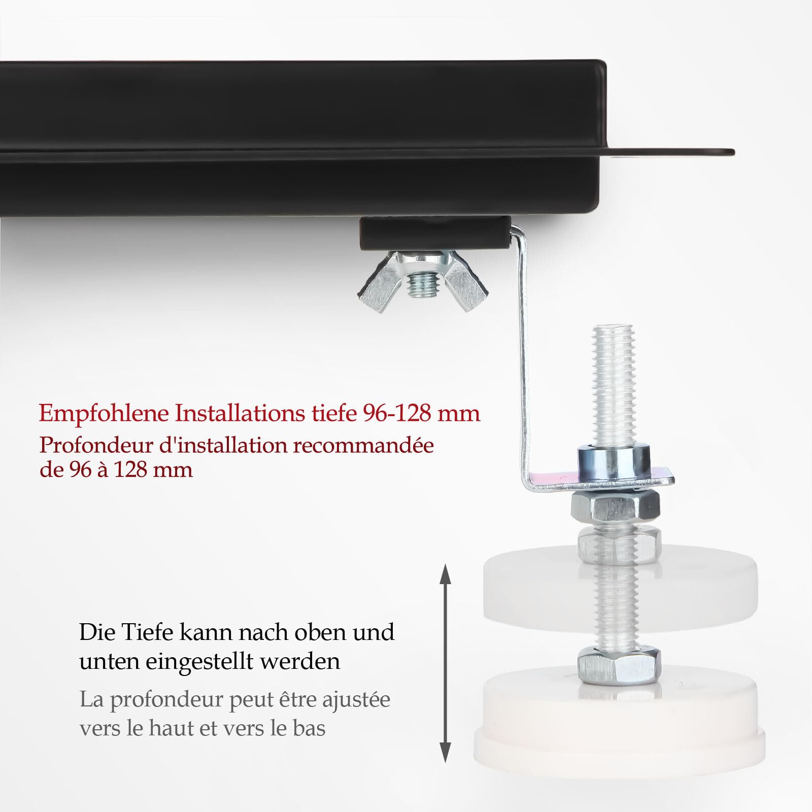 Canalina per doccia, 80 cm, in acciaio inox, con piastrellatura in acciaio inox, con sistema completo di scarico per doccia, sifone a 360° con filtro per capelli, dimensioni da 30 cm a 120 cm