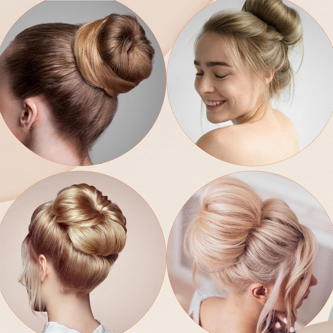 3 Pezzi Chignon per Ciambella,Chignon Facile Per Capelli Chignon Bun Maker, Fashion Hair Styling Clip Hairstyle DIY Tool per Ragazza Donne
