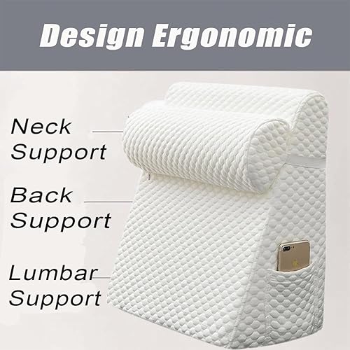 Miniatura 5 de La almohada de cuña, juego de almohada ortopédica ajustable para dormir, incluye una almohada para el cuello, espuma viscoelástica de alta calidad y