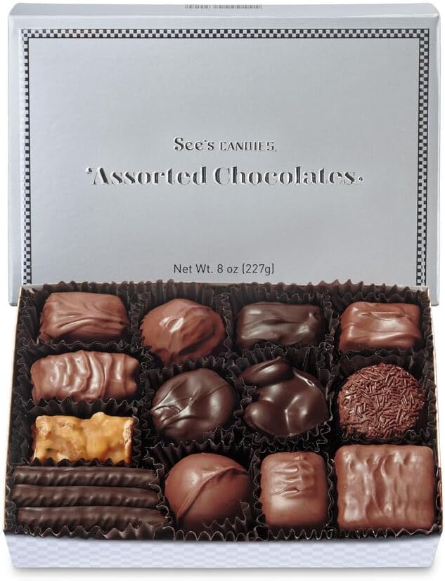 See's Candies 8 oz Silver Assorted Chocolate Box