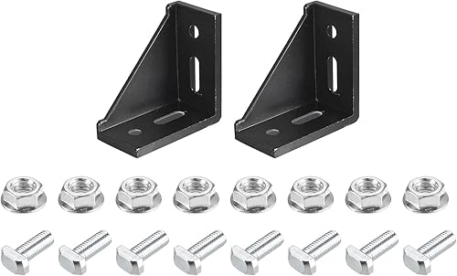 uxcell Juego de 2 soportes de esquina interior, 3.031 x 3.031 x 1.575 in, conector de ángulo 4080 para perfil de aluminio europeo serie 4040/4080