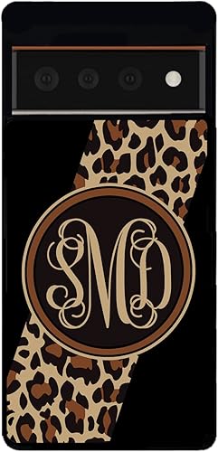 Miniatura 5 de Leopard Animal Skin Script Monogram Black Rubber Phone Case Compatible With Google Pixel 10, 10 Pro, 10 Pro XL, 9a, 9 Pro, Pixel 9, Pixel 9 Pro XL,