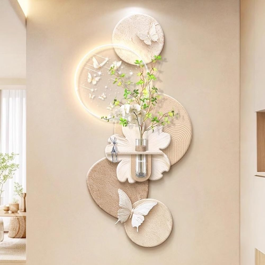 HONKERW wandbilder 3D-Wandkunst-Dekor mit LED-Leuchten, moderne Plug-in-LED-Wandleuchte mit Fernbedienung, Wandbeleuchtung for den Innenbereich wanddeko(Color1,50 * 100cm)