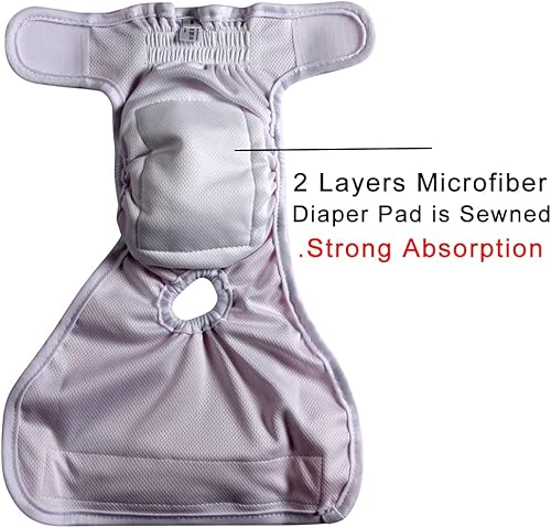 Miniatura 4 de JoyDaog Pañales reutilizables para perras medianas, paquete de 4 pañales reutilizables para perras, L