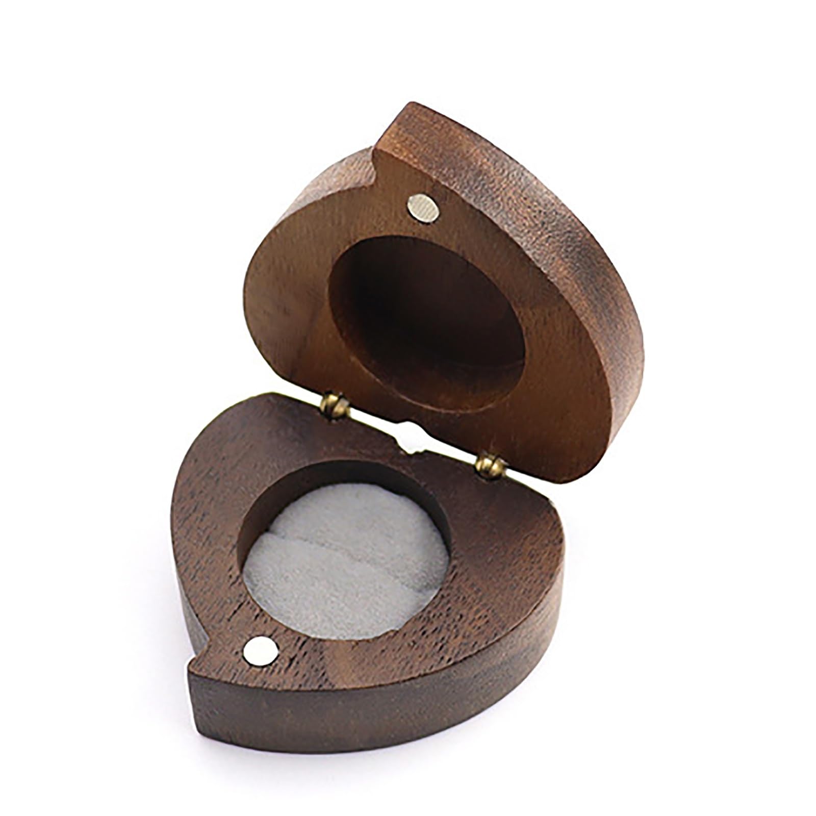 DUMRALBQE Wooden Ring Box Heart Shaped Wooden Ring Boxes for Storage and Placement(Grey)