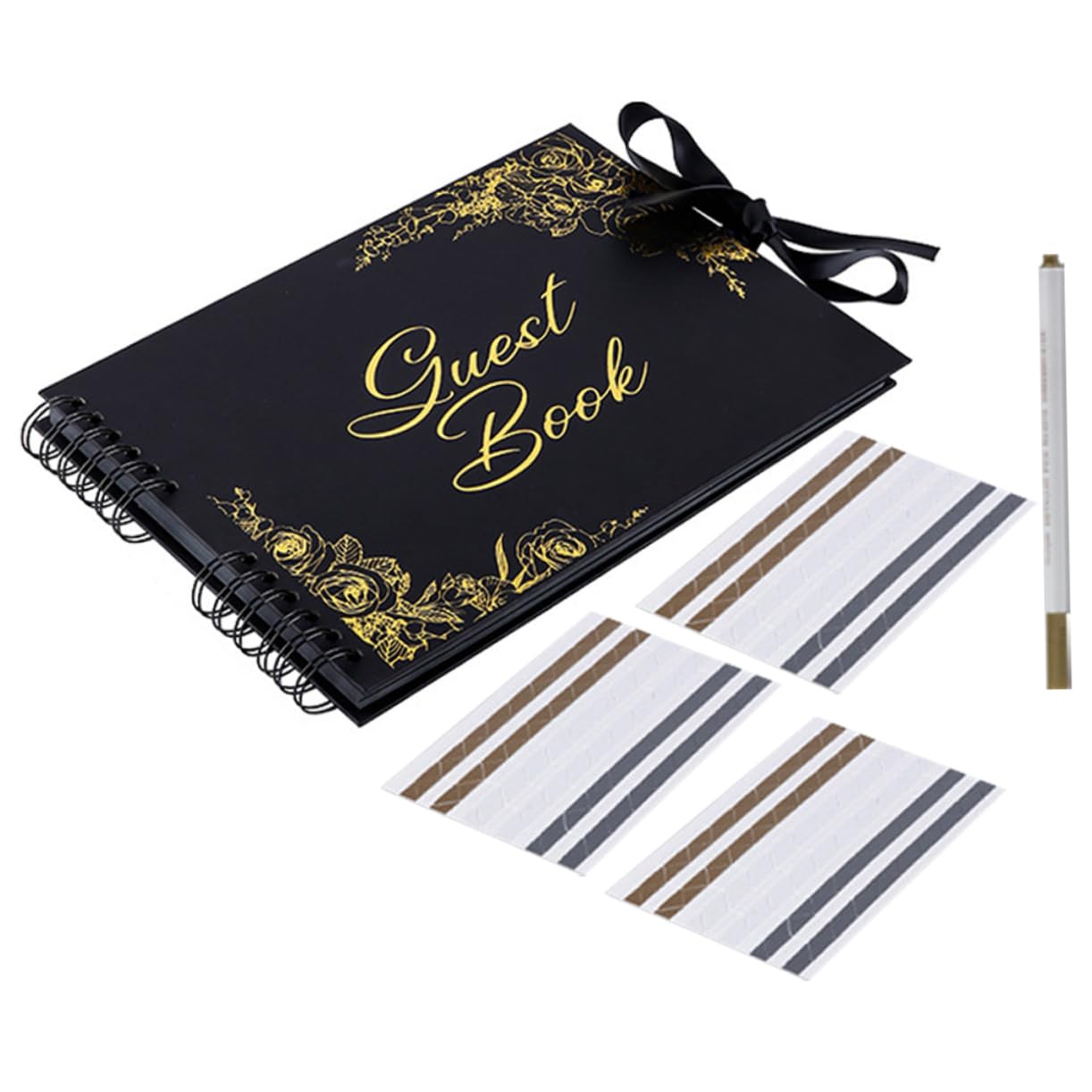 Libro degli Ospiti Matrimonio Album di Ritagli e Libro delle Firme per Feste e Matrimoni Design Retrò e Portatile per Conservare i Messaggi degli Ospiti