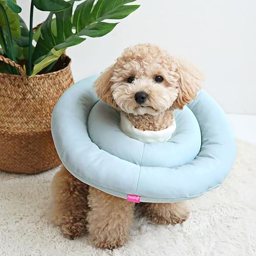 ParisDog 犬 猫 エリザベスカラー ソフト 固くない 痛くない 枕 楽々 ケアー用品 皮膚保護 かわいい 人気 小型犬 セール 綿100% ParisDog パリスドッグ WSISTERS ダブルシスターズ 【楽々アニマルエリザベスカラー】(ブルー