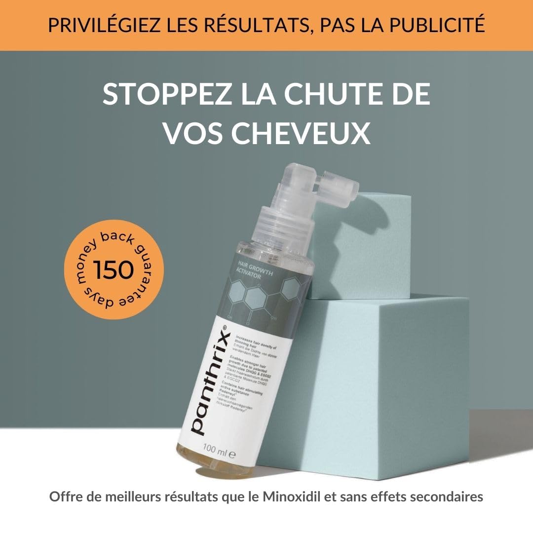 Panthrix Sérum Croissance Cheveux avec Redensyl 3% - Anti Chute & Repousse - Caféine, Kératine & Niacinamide - pour une Pousse Très Rapide - Homme & Femme - Fabriqué en Allemagne - 100 ml