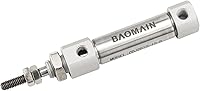 Baomain CDJ2B10-10-B Mini Pneumatic Air Cylinder 10mm Bore x 10mm Stroke Double Acting Single Rod Stainless Steel for Automation
