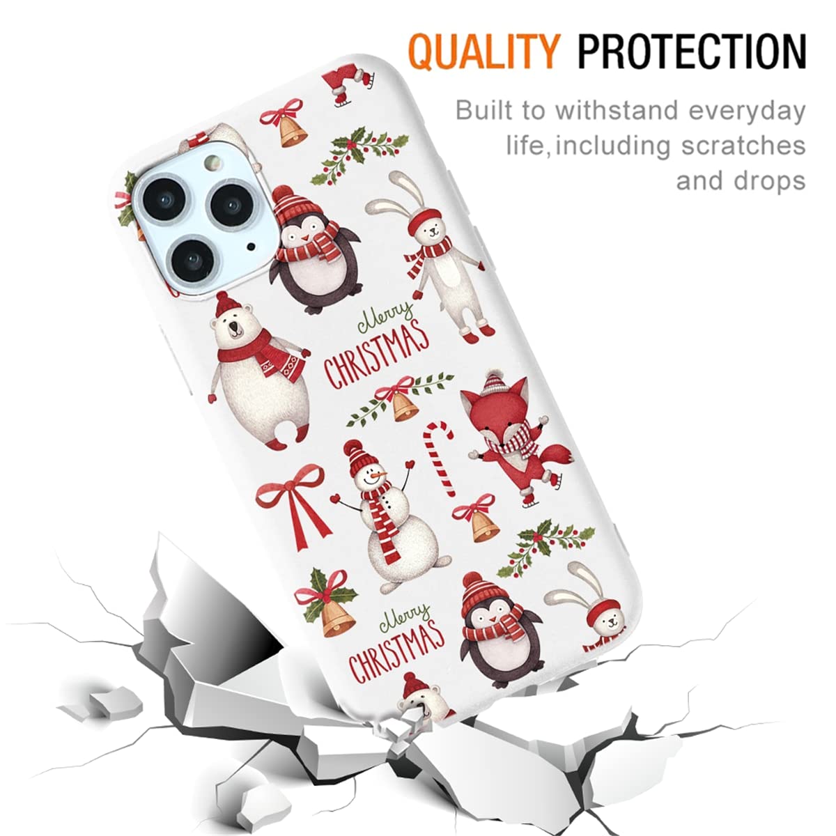 Yoedge 2 Pezzi Cover Natalizia Per OPPO A74 5G / A54 5G - Custodia Morbida In Silicone Con Motivo Albero Di Natale, Regalo Donna - 4