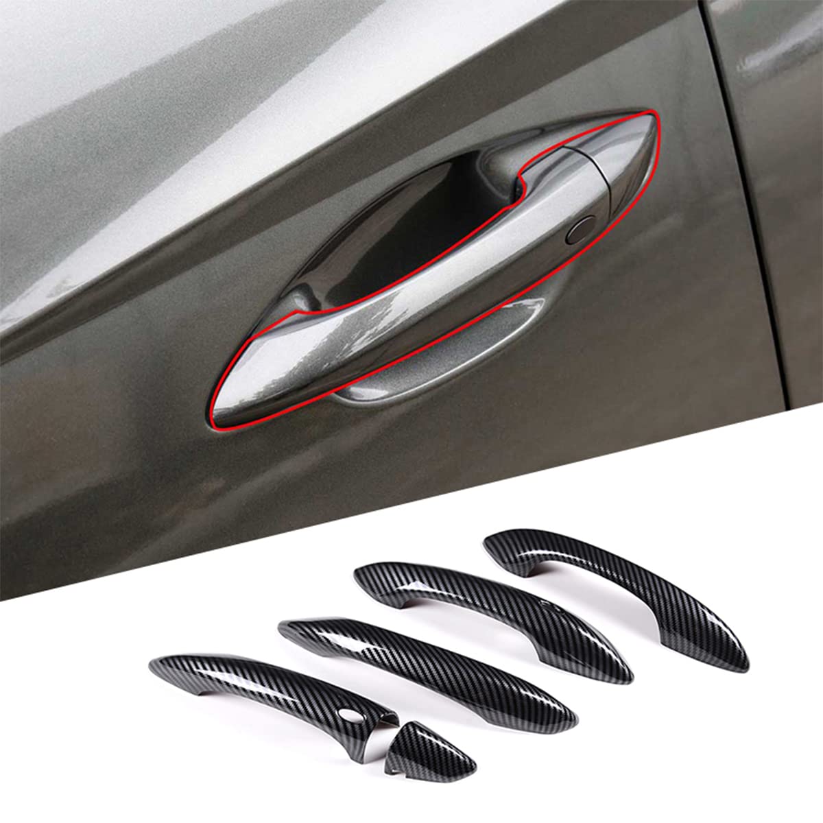 Autocollant poignée de porte Tucson L plastique ABS anti-rayure