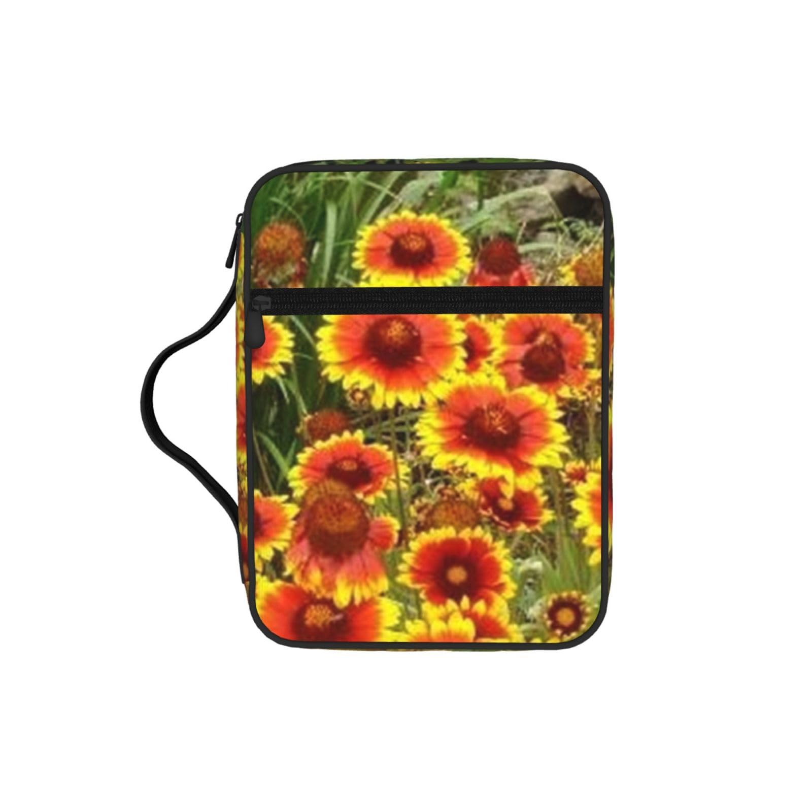 Flowers Bible Cover Case Waterproof Bible Bag With Handle Organizer Storage Book Cover For Bible Study