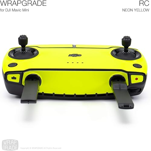 Miniatura 2 de Wrapgrade Skin compatible con DJI Mavic Mini  Mando a distancia (amarillo NEÓN)