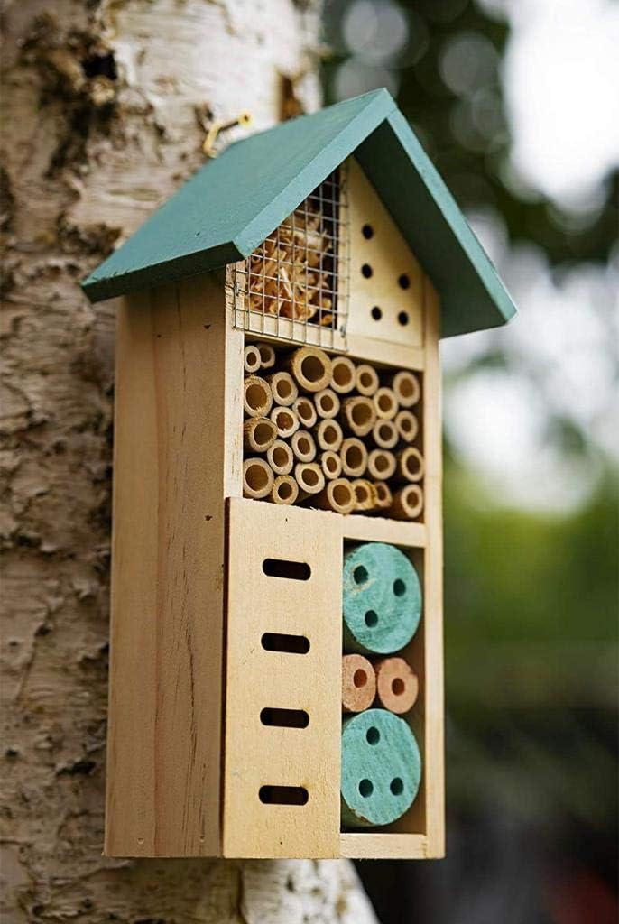 Premium Wooden Garden Insect Hotel Nest Shelter for Bees, Ants, Lady Beetles and More