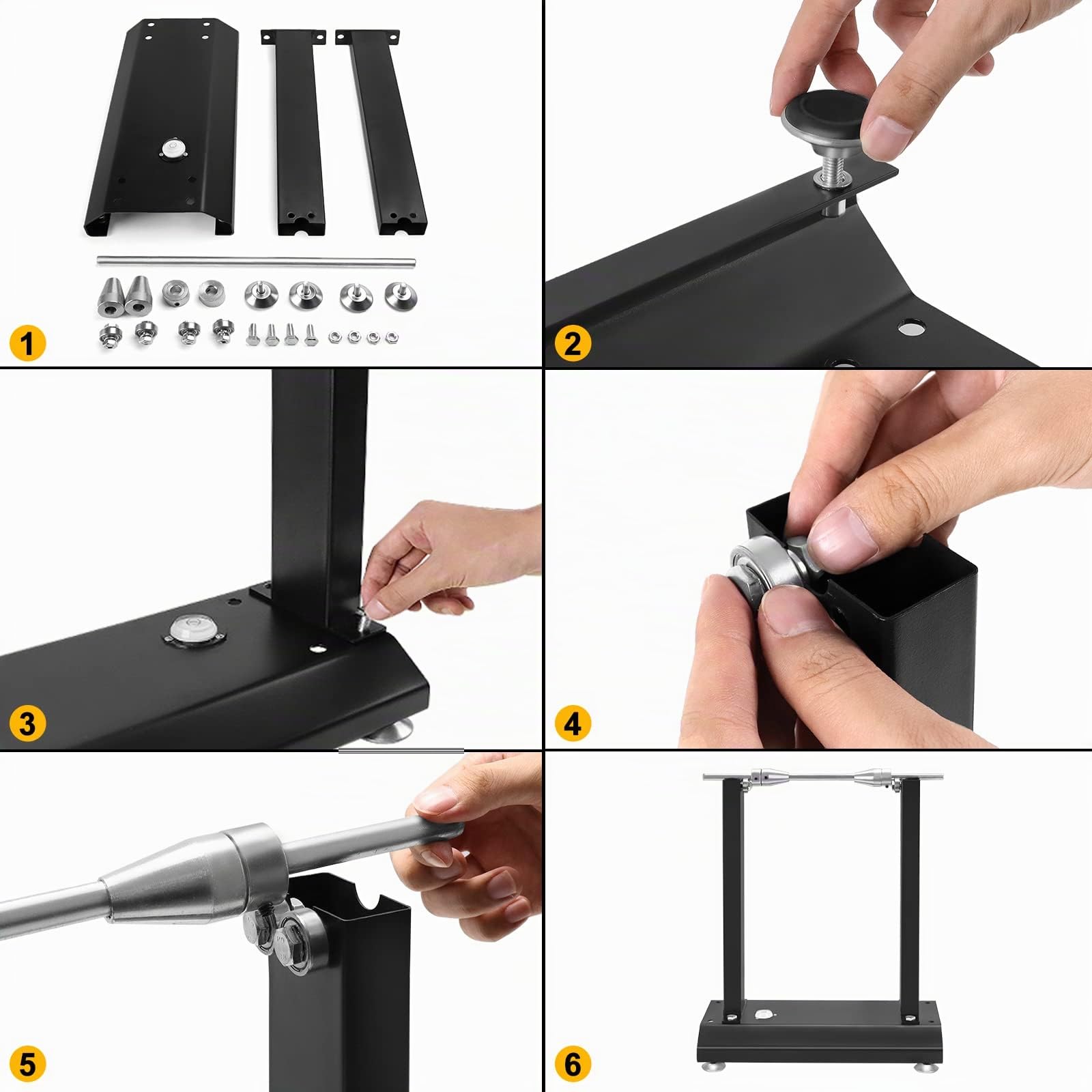 Froadp Équilibreuse pour Roues de Moto avec Cône de Centrage Réglable Machine à équilibrer les Jantes avec Niveau à Bulle Intégré et Pieds de Support Equilibreuse pour Moto et Scooter (40x19x50cm)