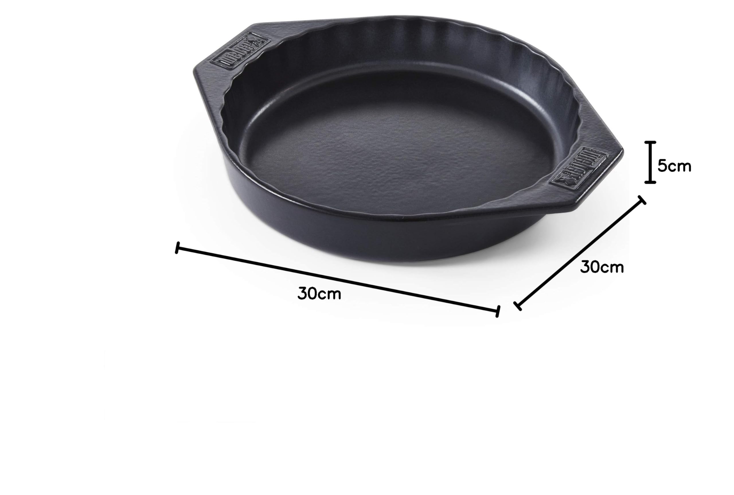Weber Moule à Tarte en céramique (Ø 30cm), Parfait pour Les gâteaux, gratins et Desserts, Compatible Lave-Vaisselle, résistant à la Chaleur, Facile à Nettoyer, Tous Les barbecues - Noir (17887)