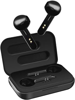 Handsfree Wireless Bluetooth 5.1 Earbuds Headphones Charging Case Stereo Sound- Interchangeable buds, TWS Earbuds with built-in Microphone (Black)