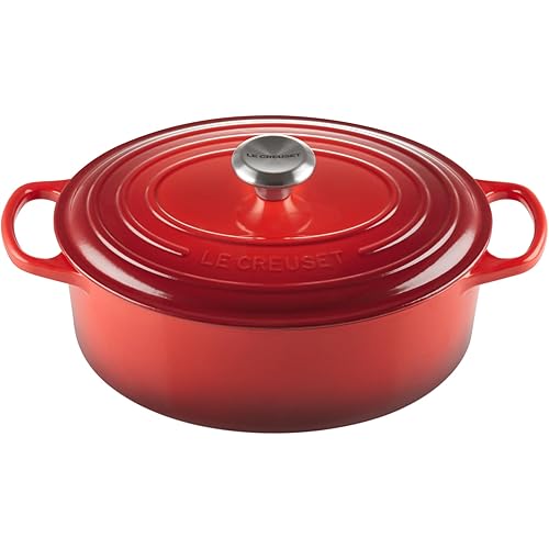 Le Creuset Enameled Cast Iron Signature Oval Dutch Oven, 5 qt. , Cerise