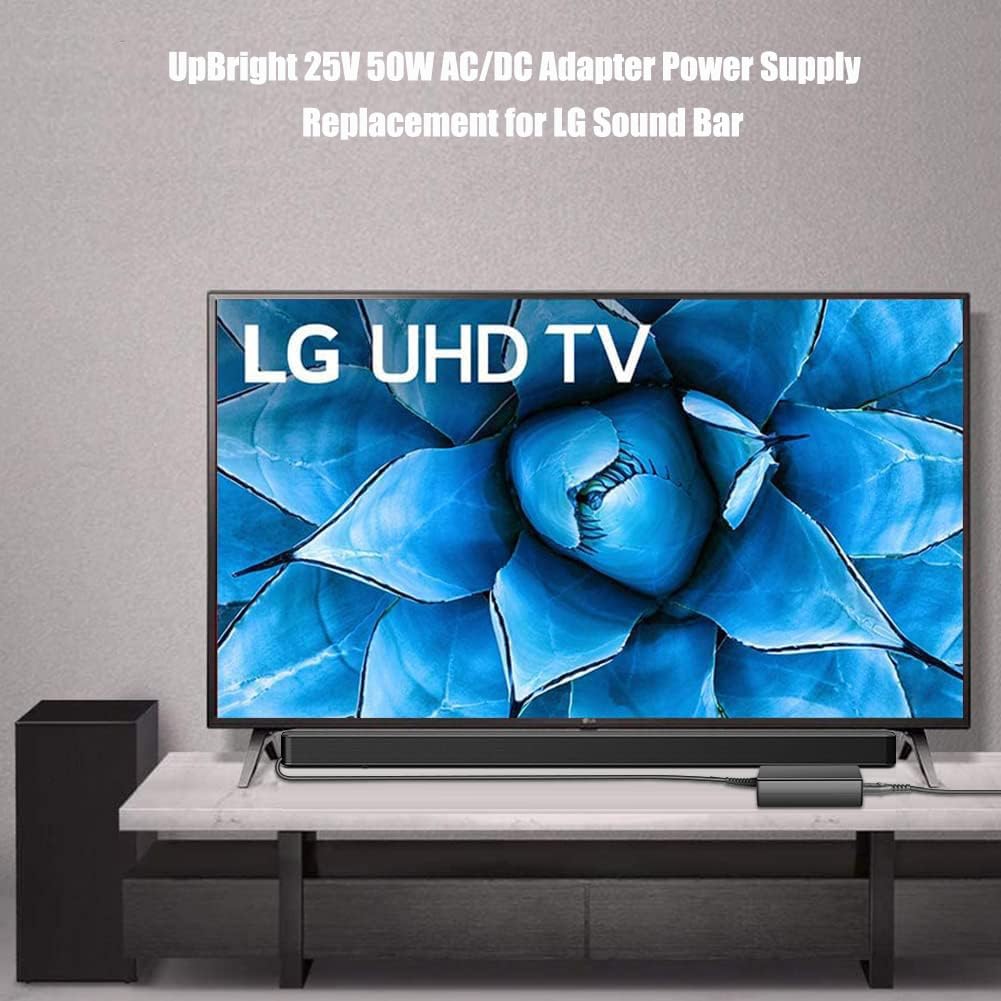 UpBright New 25V AC/DC Adapter Compatible with LG SN8YG SN7Y SN7R SN6Y SN5Y SLM6Y SLM4R SLM3D SD6 SNC4R GX SLM5Y SP7Y SP8YA High Res Audio Sound Bar System 25VDC Power Supply Cord Battery Charger PSU