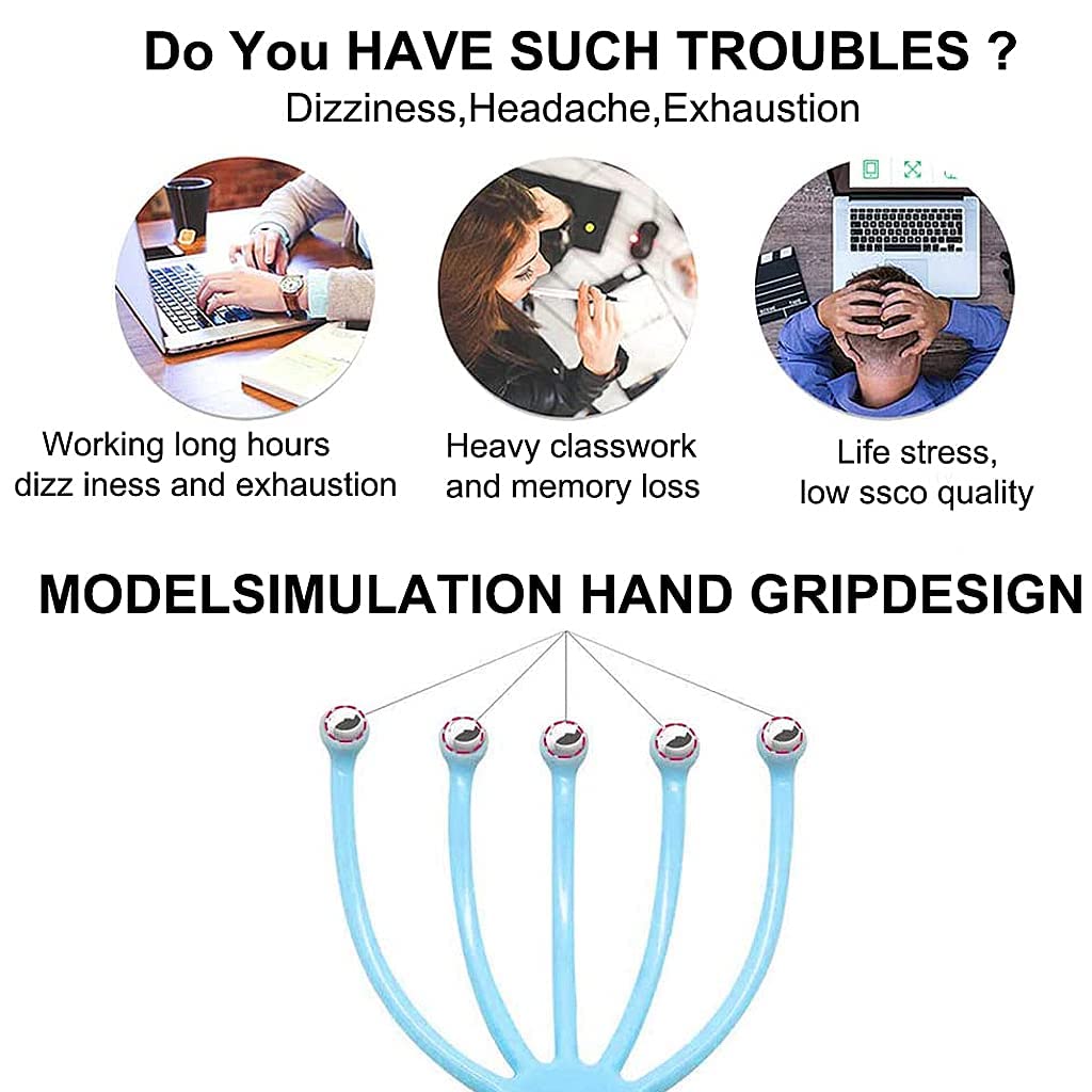 SEASPIRIT Scalp Massager, Hand held Scalp Massager Claw Head Massager, Curly Hair Scalp Massager, Handheld Claw Head Spa Massager for Home, Office and Travel Use SEASPIRIT Scalp Massager, Hand held Scalp Massager Claw Head Massager, Curly Hair Scalp Massager, Handheld Claw Head Spa Massager for Home, Office and Travel Use