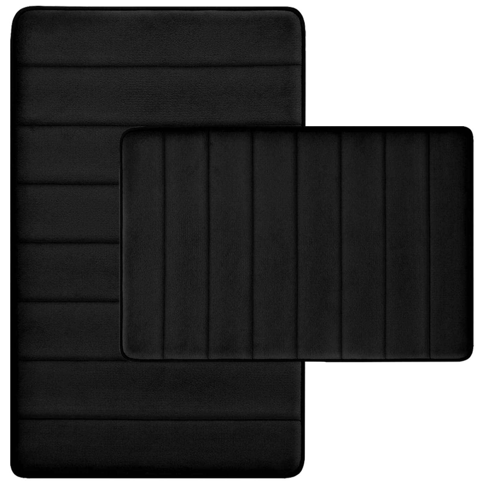 Bathroom Rugs Set 2 Piece Memory Foam Bath Rugs Non-Slip Bath Mat Washable Room Mats Absorbent Shaggy Rugs
