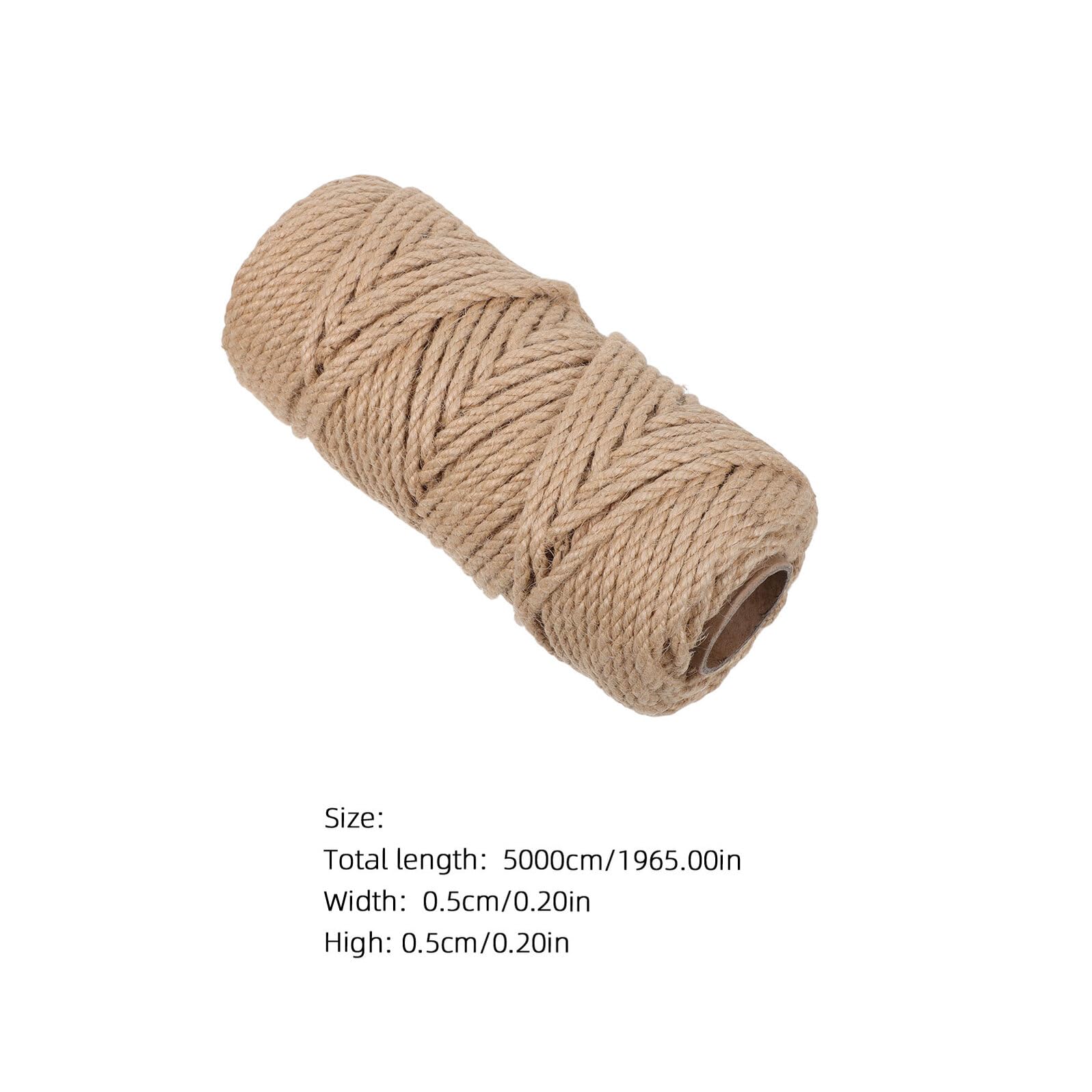 jojofuny Lot de 2 Rouleaux de Corde en Jute Tressée Naturelle 5 Mm X 50 M, Ficelle de Chanvre Rustique pour Jardinage, Loisirs Créatifs et Décoration Champêtre Polyvalente