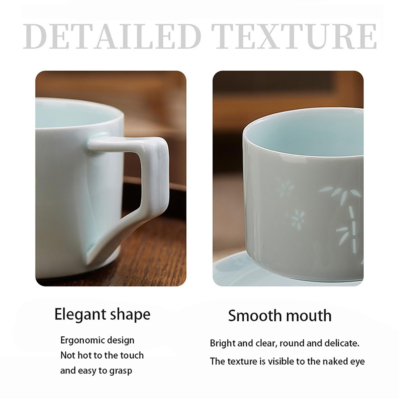 Tasse À Café En Porcelaine,280 Ml Kaffeetassen Set Porzellan Kaffeeservice Kaffeebecher Set Cappuccino Tassen Mit Unterteller Kaffeetassen Mit Untertassen Kaffeebecher Aus Steingut(A)