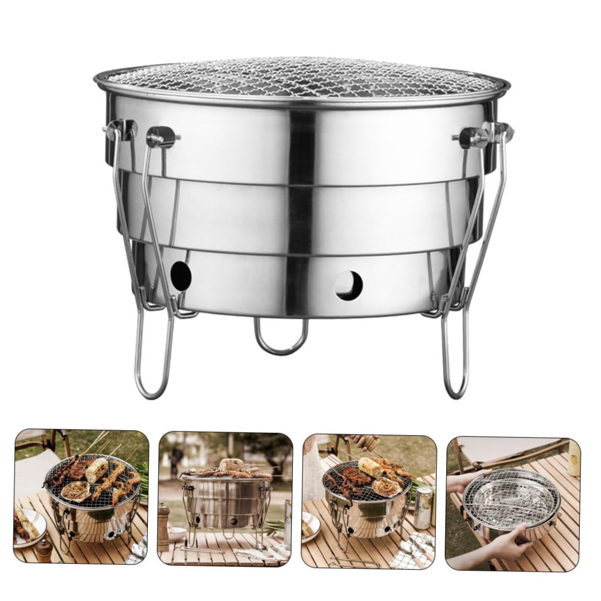 VANZACK Plancha Barbacoa Portátil Parrilla Inoxidable Para Camping Picnic y Fiestas El Jardín