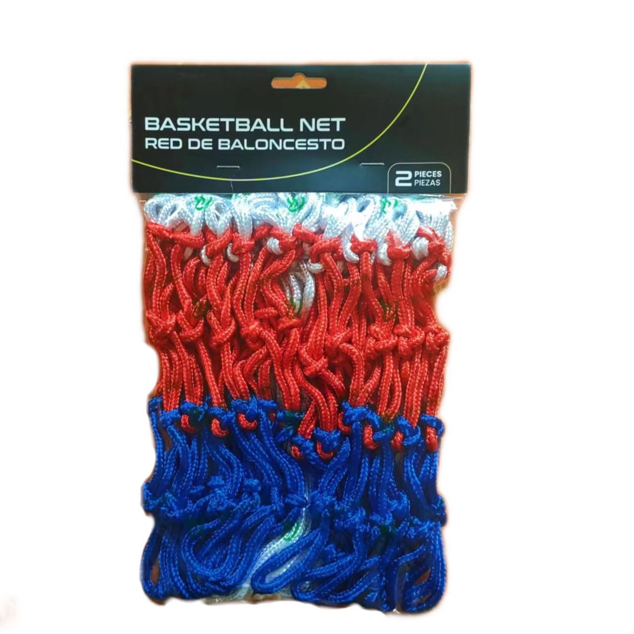 Redes de Baloncesto Profesionales de Nailon Reforzado, Resistente a la Intemperie, Tamaño Estándar, 2 Unidades con 12 Trabillas