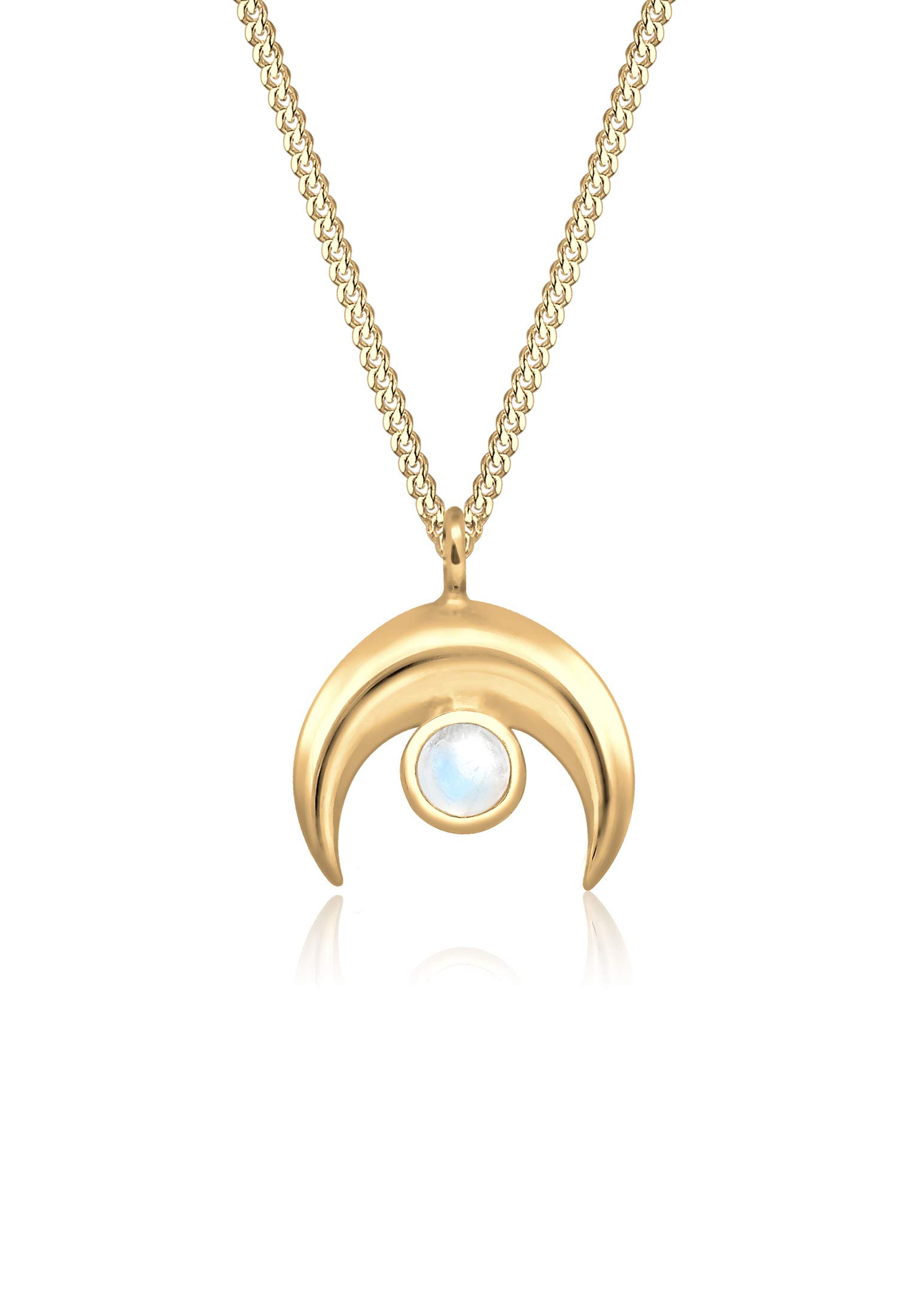 Collier demi-lune argent 925 et pierre de lune véritable par Elli - 8
