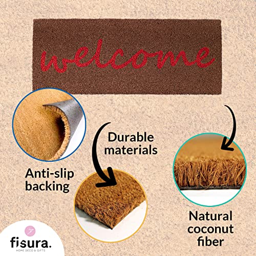 Fisura, Original Coconut Doormat with PVC Anti-slip Backing, cute welcome mat, Entrance Doormat - Image 4