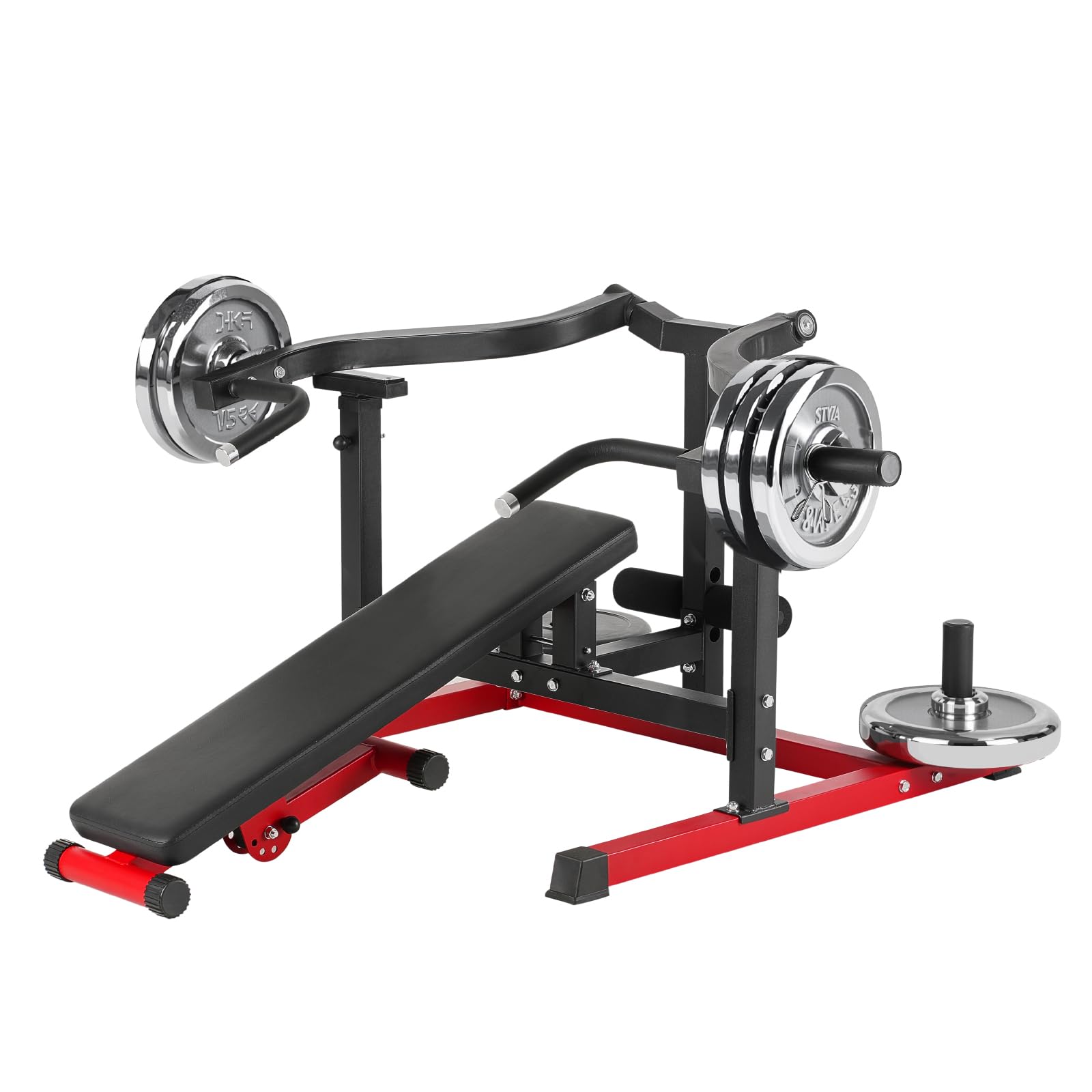 VEVOR Brustpresse, 204 kg belastbares Bankdrückset, verstellbare Flache Schrägbank mit unabhängigen konvergierenden Armen, obere Brust-Ausrüstung, Heim-Fitnessgerät für Brust Bauchmuskeltraining