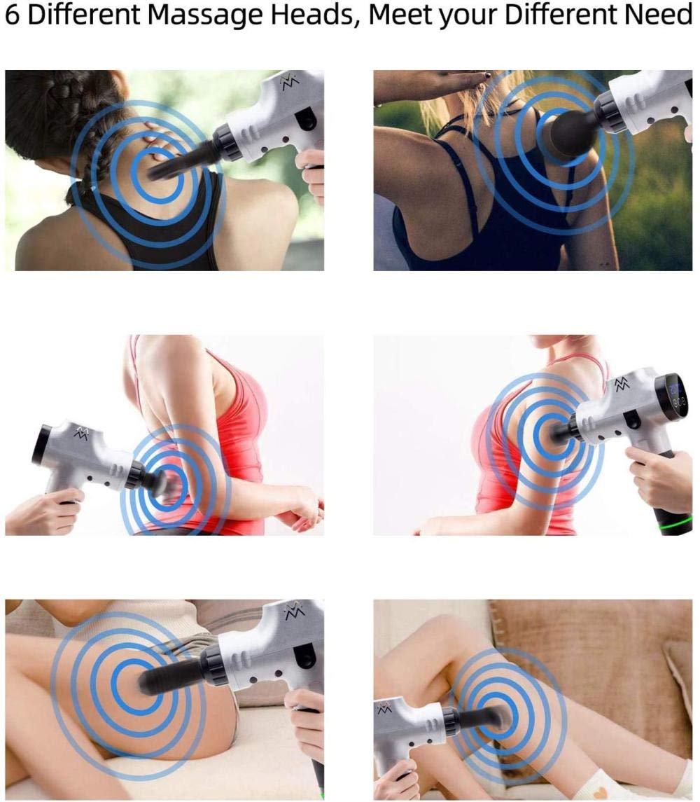 Pistola a fascia Stimolatore muscolare ricaricabile senza fili Dispositivo massaggiatore per tessuti profondi Rilassamento del corpo Dimagrante Modellante Sollievo dal dolore-Sliver-EU1