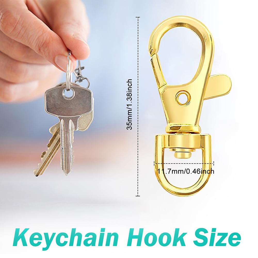 Keyring Gold Silver Metal Car Key Chain Lobster Clasp - Foto 7