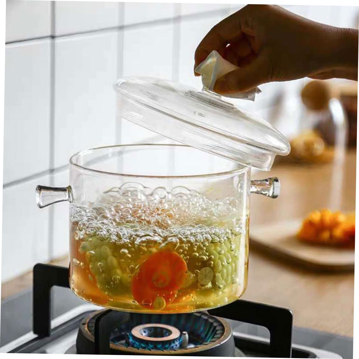 VANZACK 1500ml Glas Schüssel mit Deckel Hitzebeständig Klarsichtiger Glasbehälter Mikrowellengeeignet für Salat und Aufbewahrung in Küche