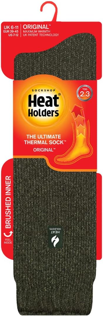HEAT HOLDERS - Men's EXTRA LONG Ultimate Thermal Socks, One size 7-12 us (Forest Green)