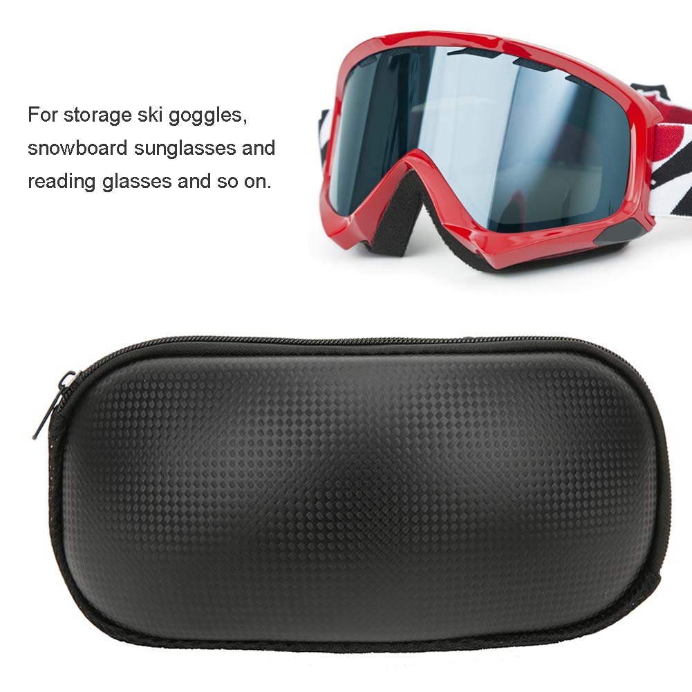 Premium PU Leather Goggle Carrying Case, Scratch Proof Ski Snowboard Sunglasses Protector with Zipper,Suitable for Storage, for Ski Goggles, Reading Glasses