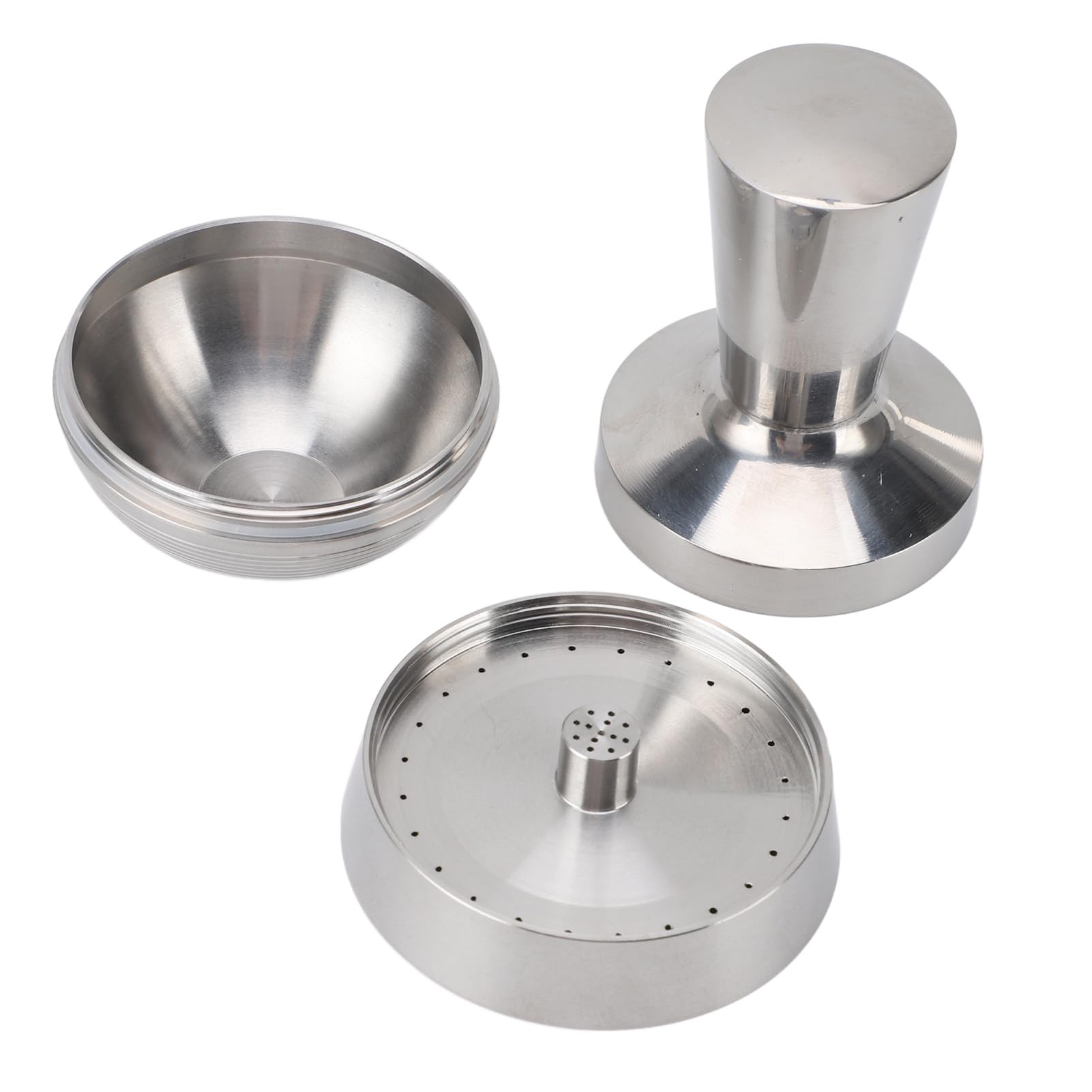 Cápsulas reutilizables de acero inoxidable, cápsulas de café recargables Cápsulas de café reutilizables multifuncionales de acero inoxidable y compactador de café con cepillo de