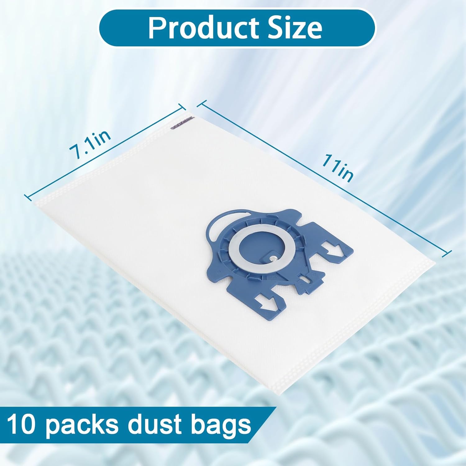 GN Vacuum Cleaner Bags Compatible with Miele Classic C1, Complete C1, C2, C3, 3D Efficiency Airclean Dust Bag Fit S400i-S456i S227 S240 S270 S400 S2 S5 S8 Series Replace 10123210 (10 Packs）